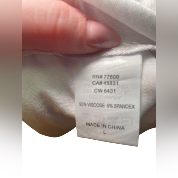 Chaser New White Viscose Baseball Tee Size Large - Picture 5 of 5